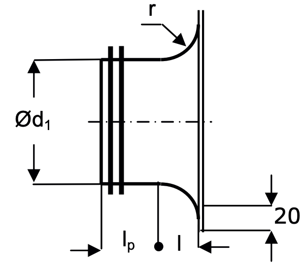 APGS 160 - Plat stromend aftakstuk Ø160 90° met rubber - gegalvaniseerd staal